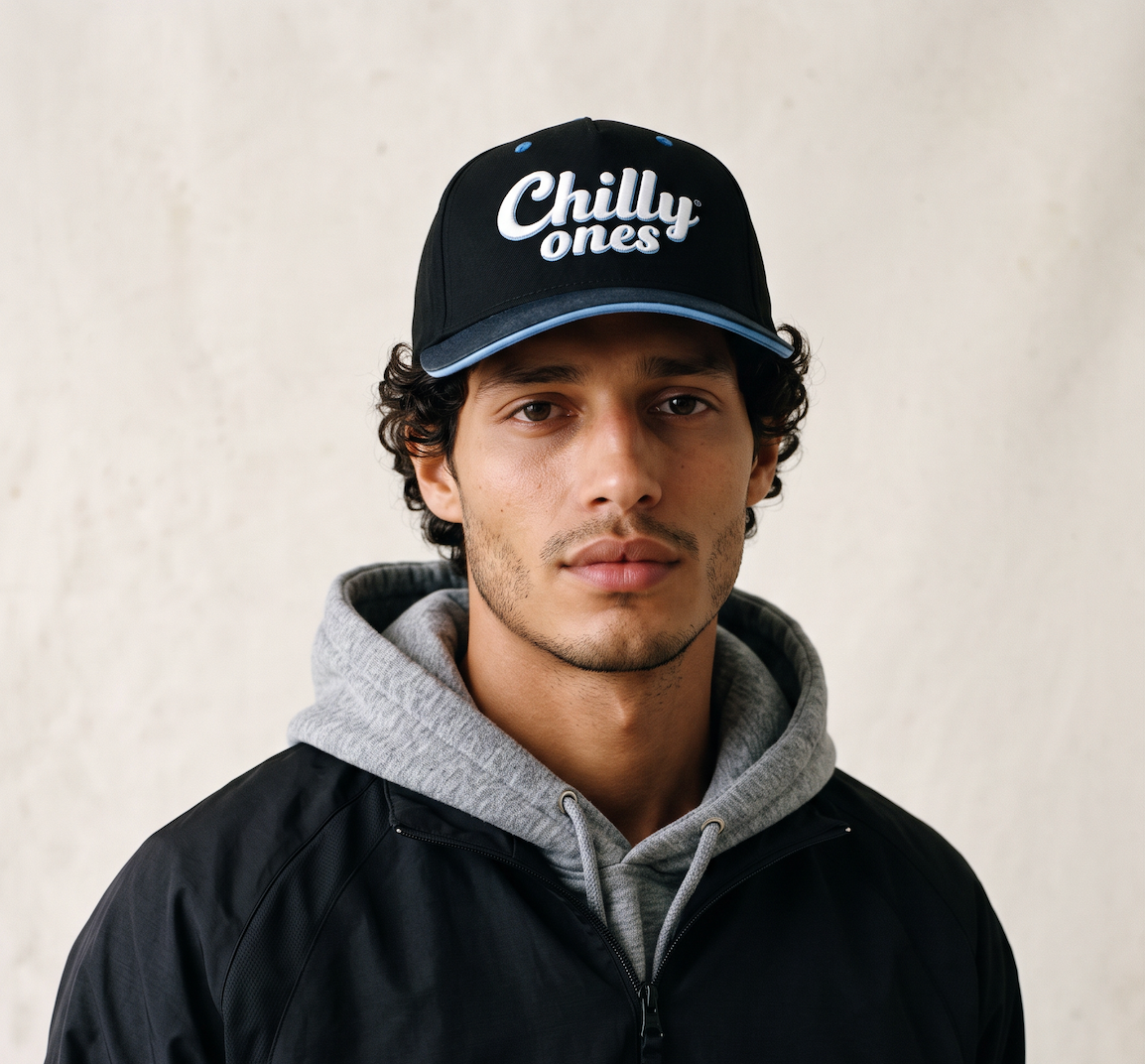 Chilly Ones Black Ice Snapback – Ice Blue Trim
